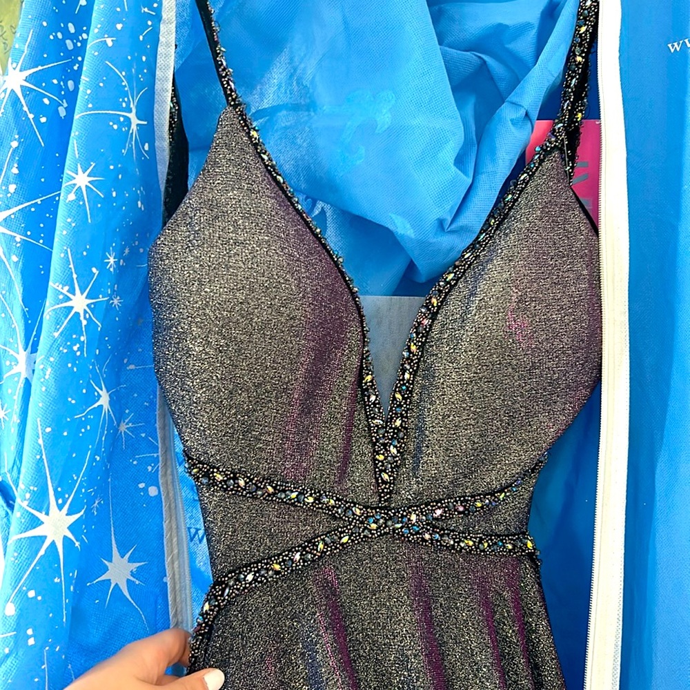 Jovani Prom Dress in Purple with beautiful straps